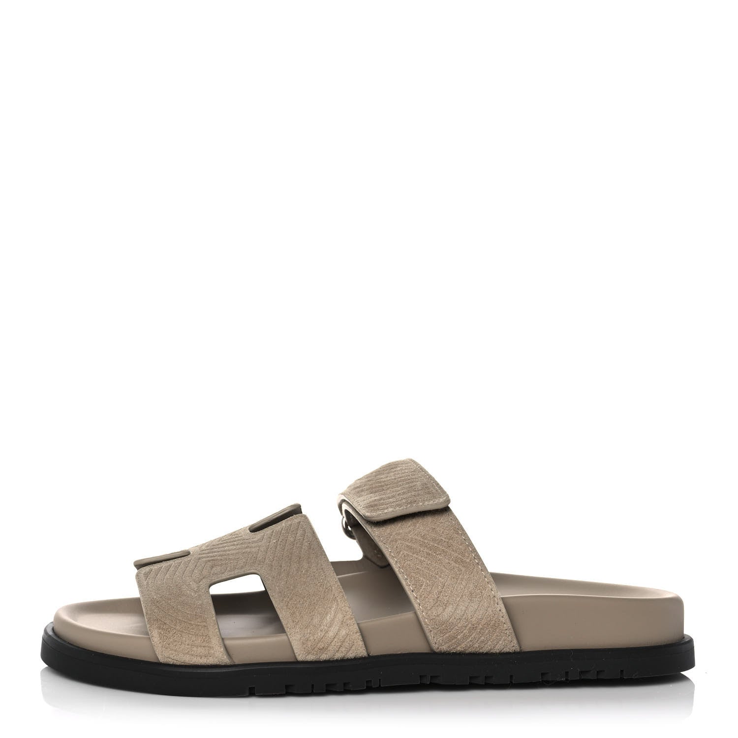 Hermes Suede Goatskin Chaine d'Ancre Womens Chypre Sandals 37 Beige Sable 1 of 9