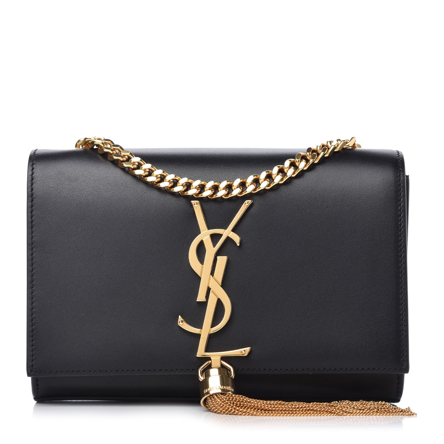 Saint Laurent Calfskin Small Classic Monogram Kate Tassel Satchel Black 1 of 10