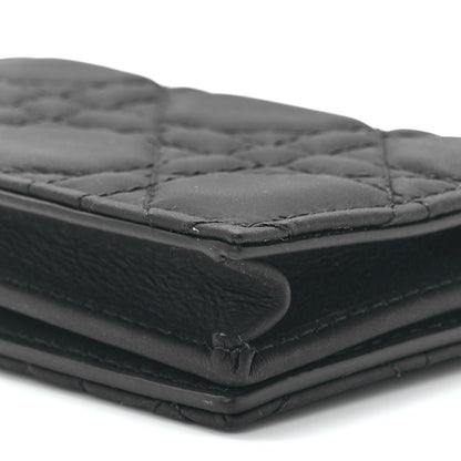 Christian Dior Ultra Matte Calfskin Small Lady Dior Flap Card Holder Black 10 of 11