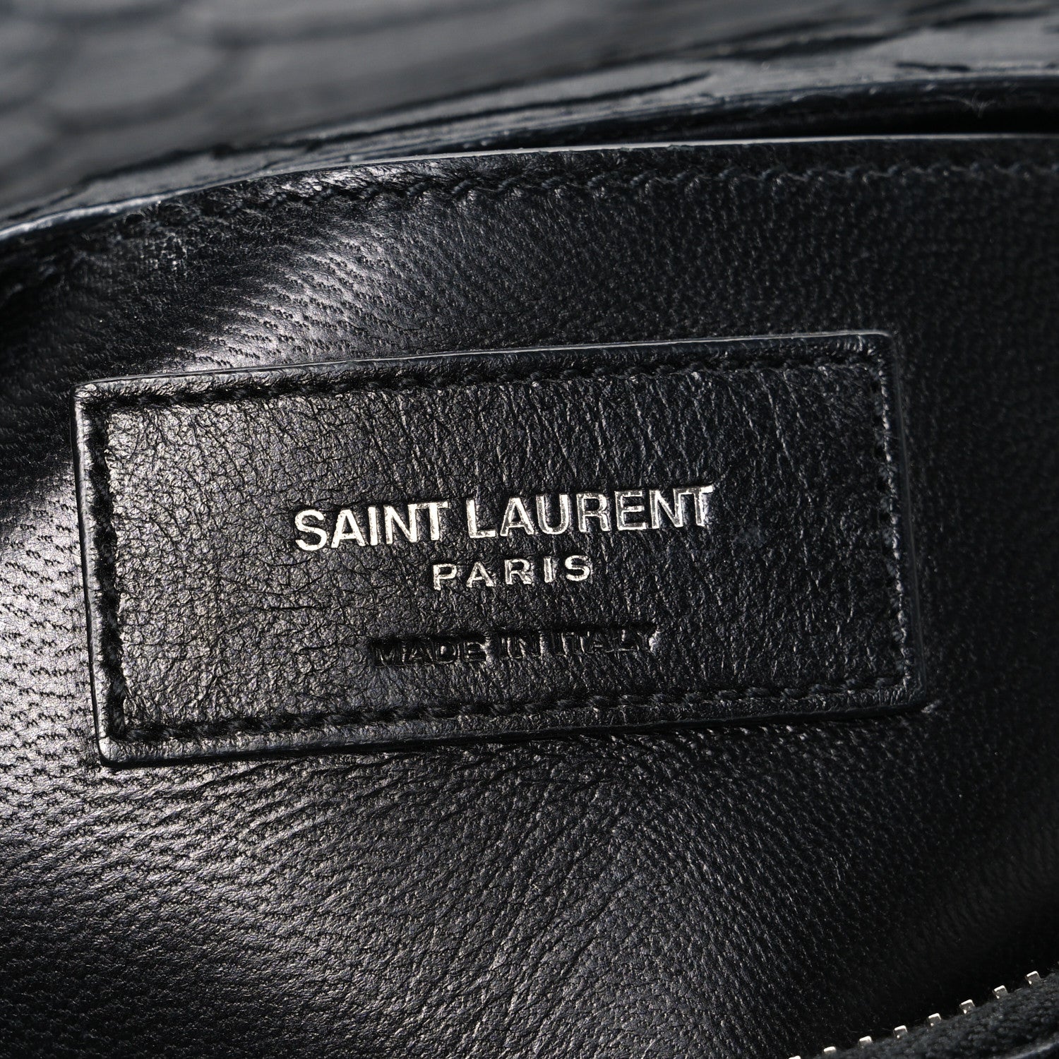 Saint Laurent Snake Calfskin Embossed Monogram Large College Satchel Black 6 of 11