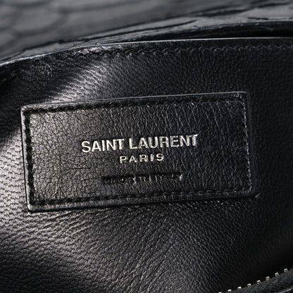Saint Laurent Snake Calfskin Embossed Monogram Large College Satchel Black 6 of 11