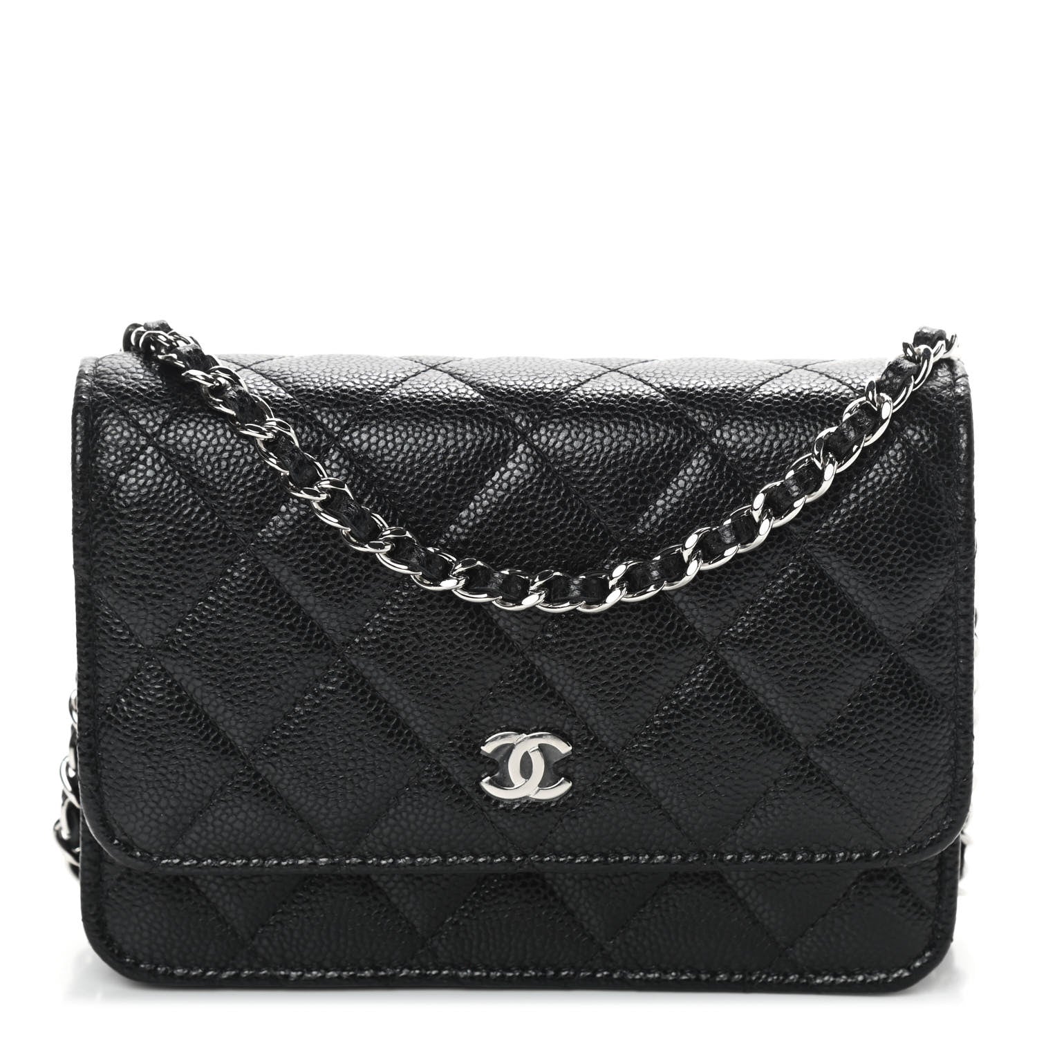 Chanel Caviar Quilted Mini Wallet On Chain WOC Black 1 of 8