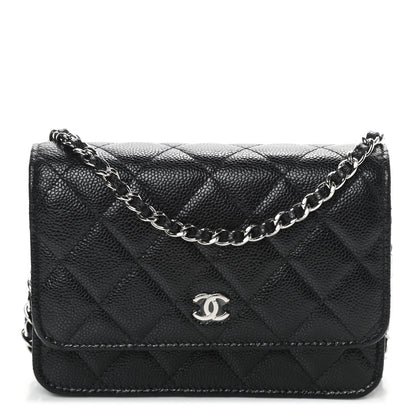 Chanel Caviar Quilted Mini Wallet On Chain WOC Black 1 of 8