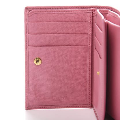 Prada Saffiano Metal Bi-Fold Wallet Begonia 6 of 10
