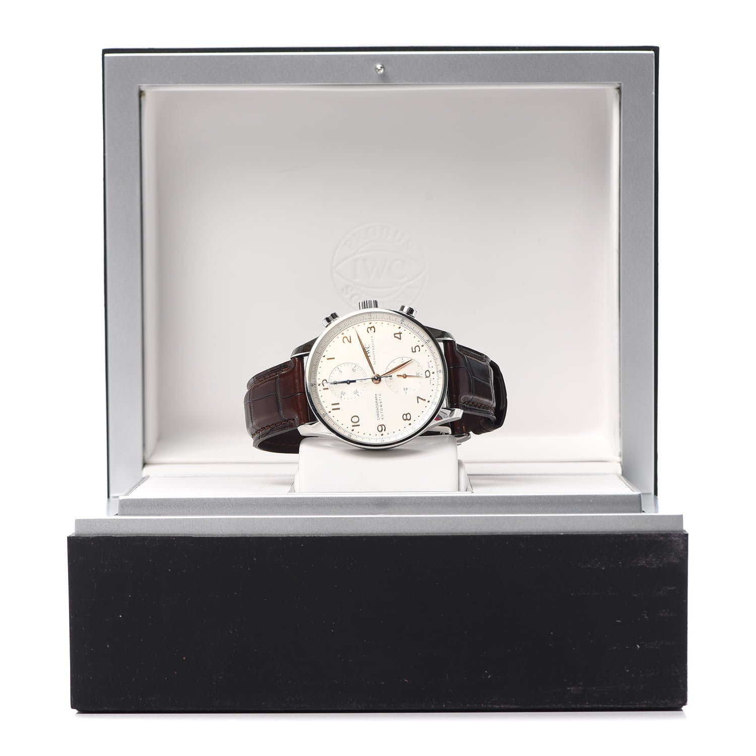 IWC Stainless Steel Alligator 40.9mm Portugieser Chronograph Automatic Watch IW371445 6 of 6