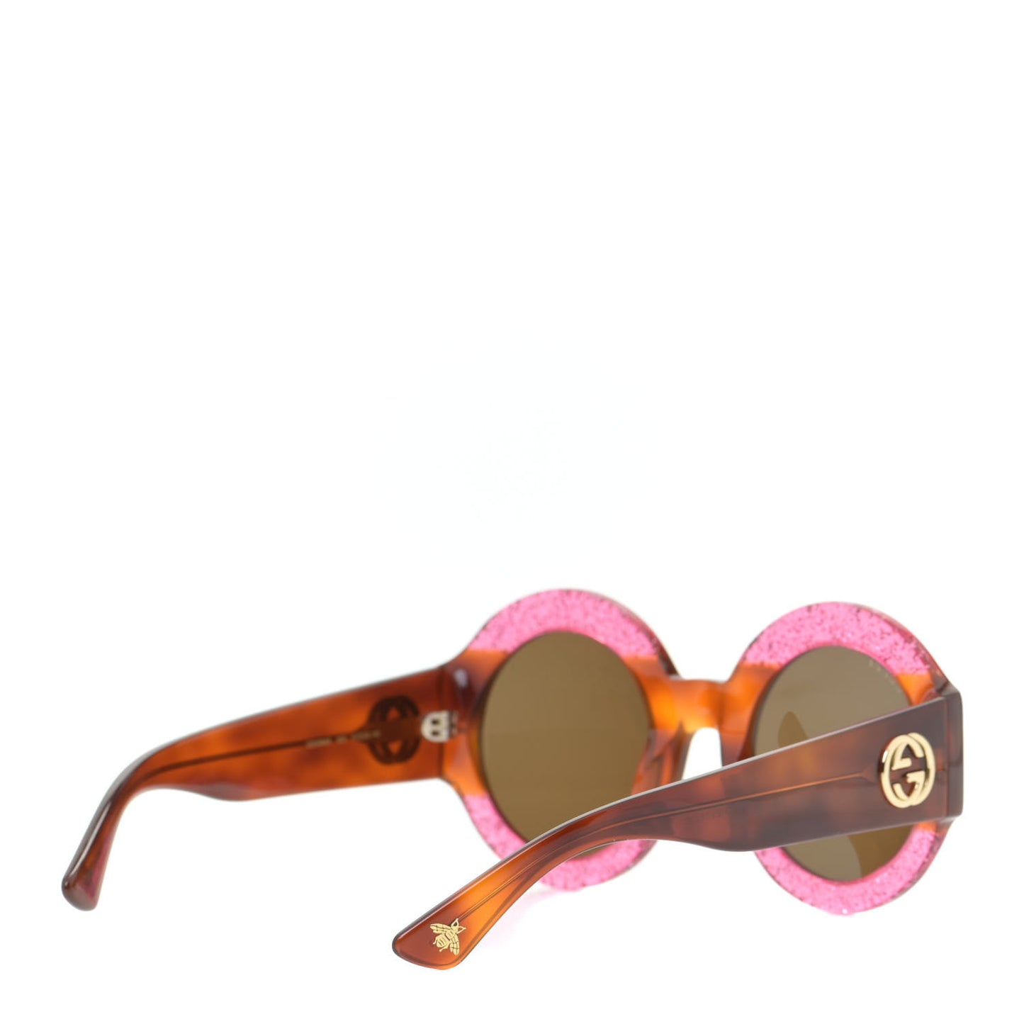 Acetate Round GG0084S Sunglasses Glitter Fuchsia