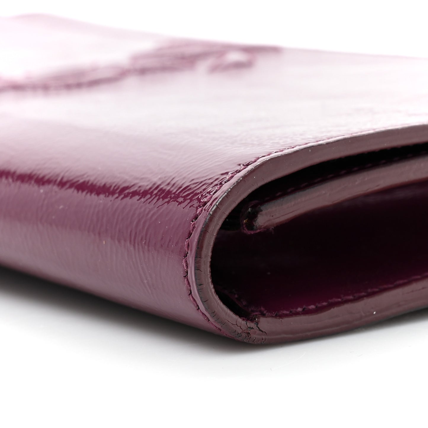 Textured Patent Calfskin Large Belle De Jour Clutch Berry