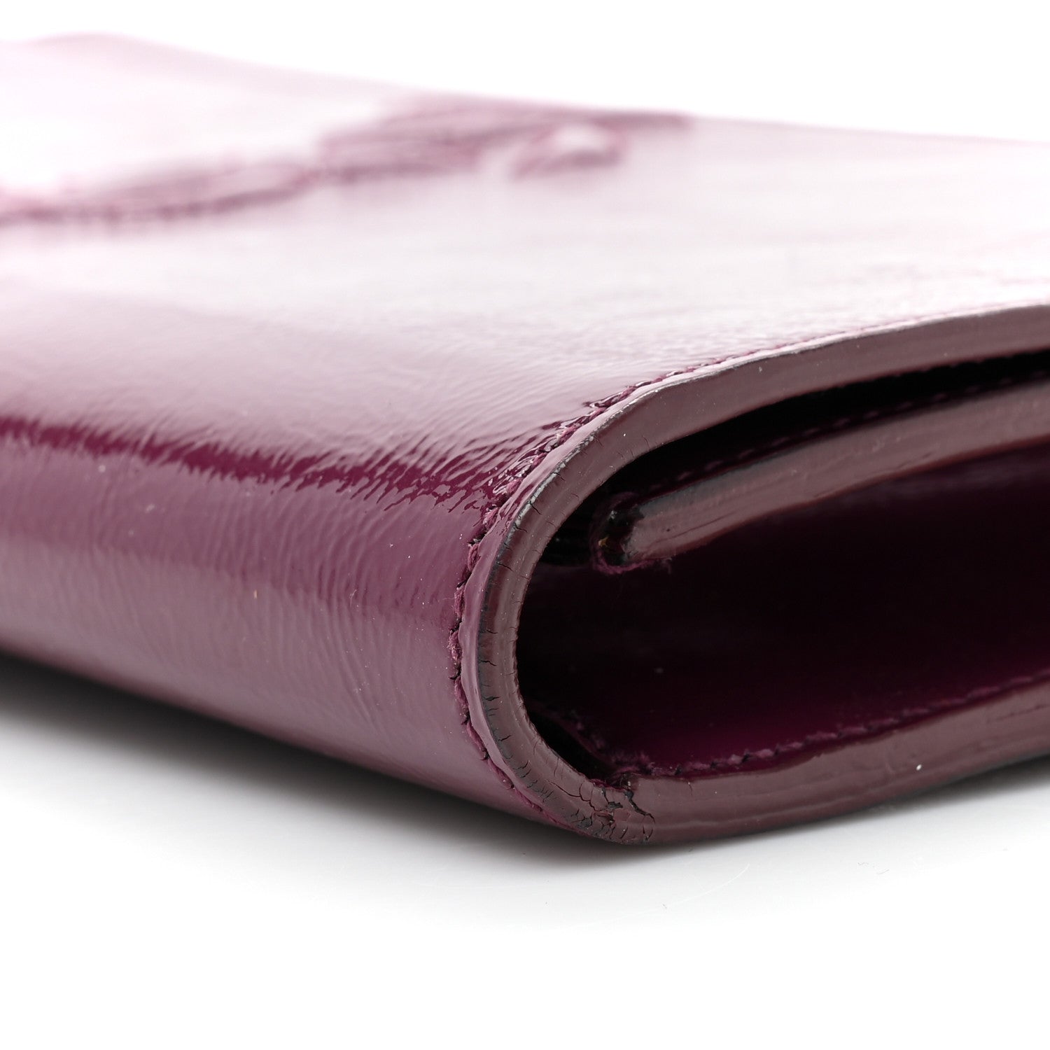 Saint Laurent Textured Patent Calfskin Large Belle De Jour Clutch Berry 12 of 13