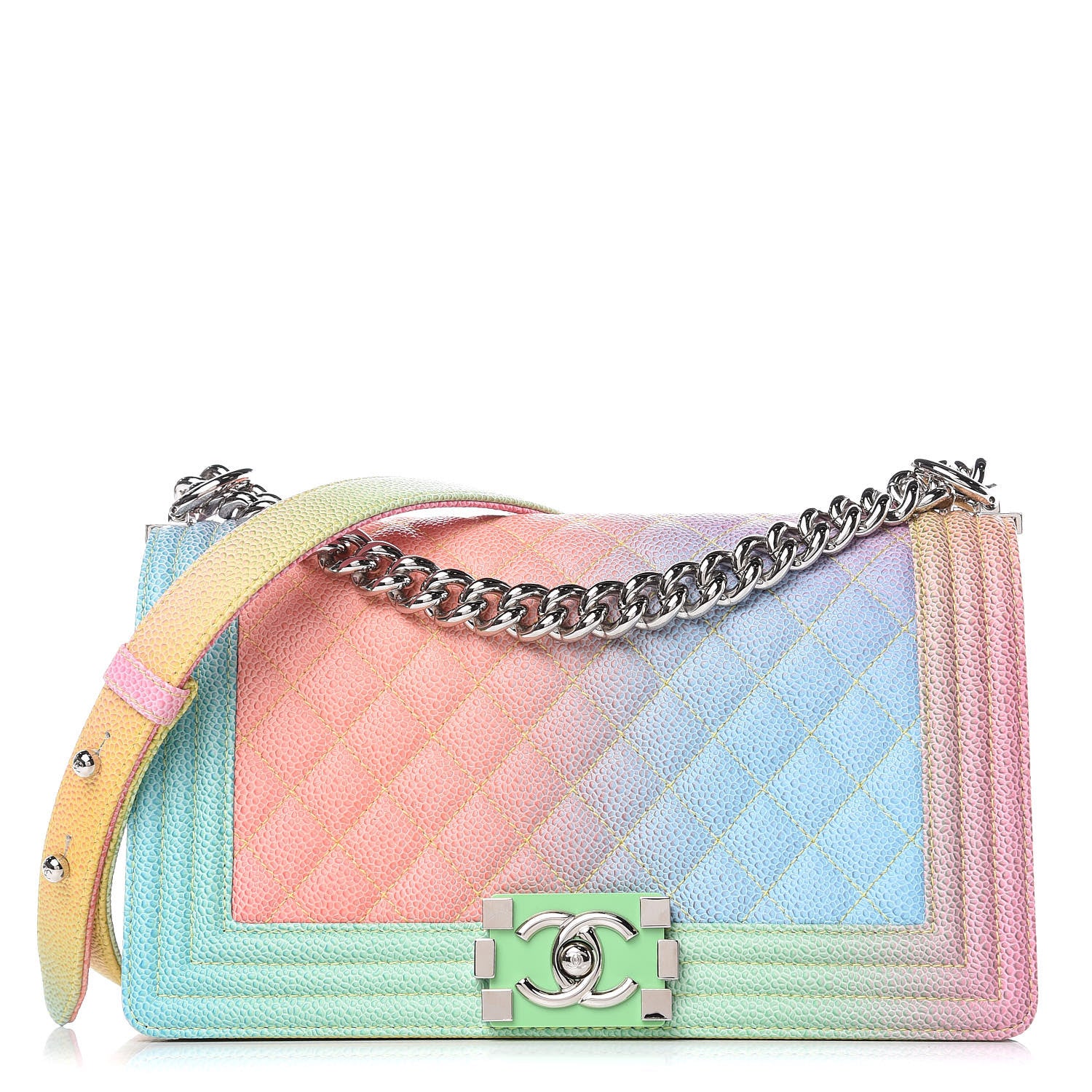 Chanel Caviar Quilted Medium Cuba Rainbow Boy Flap Multicolor 1 of 12