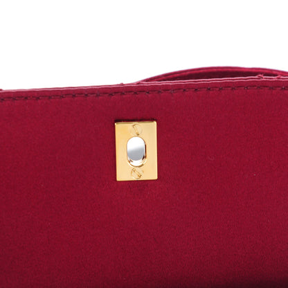 Chanel Satin Quilted Evening Bag Red 5 of 9