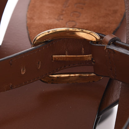Gucci Suede Calfskin Candy Cross Sandals 42 Brown 11 of 12