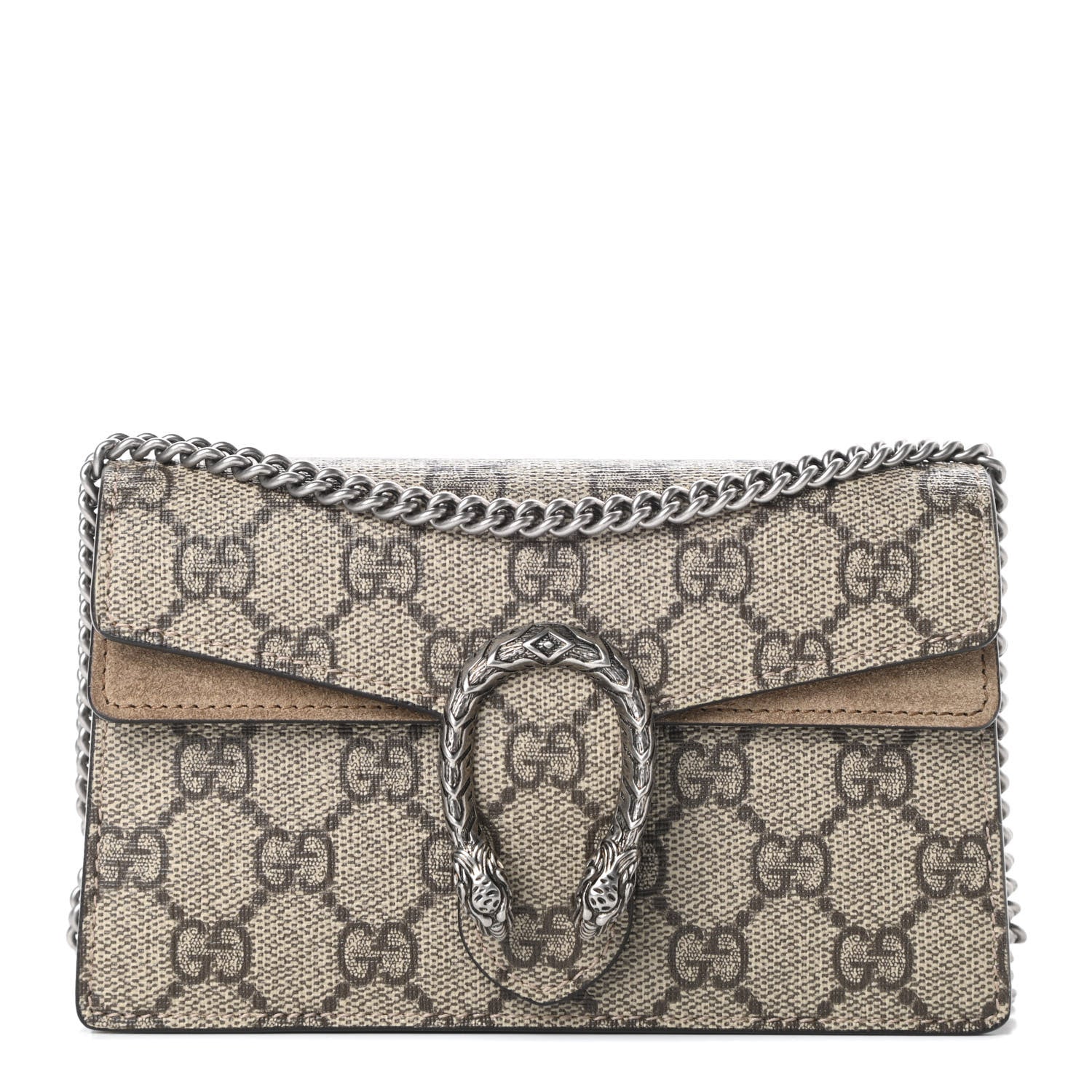 Gucci GG Supreme Monogram Super Mini Dionysus Shoulder Bag Taupe 1 of 10