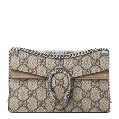 Gucci GG Supreme Monogram Super Mini Dionysus Shoulder Bag Taupe 1 of 10