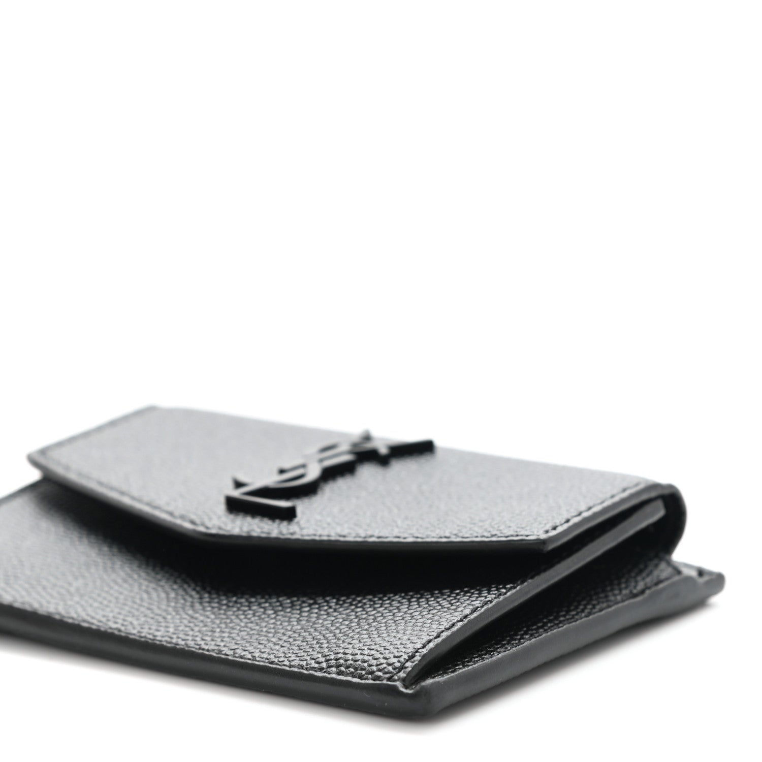 Saint Laurent Grain de Poudre Uptown Card Holder Black 11 of 11