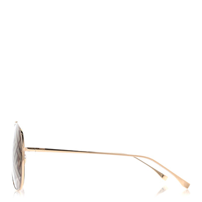 Fendi Metal Fendi Forever Aviator Sunglasses FF0407/G/S Gold 3 of 6