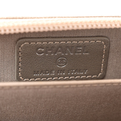 Chanel Caviar Quilted Boy Zip Around Coin Purse Wallet Light Gold 6 of 7
