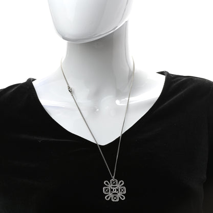 Chanel Crystal Strass Necklace Silver 2 of 5