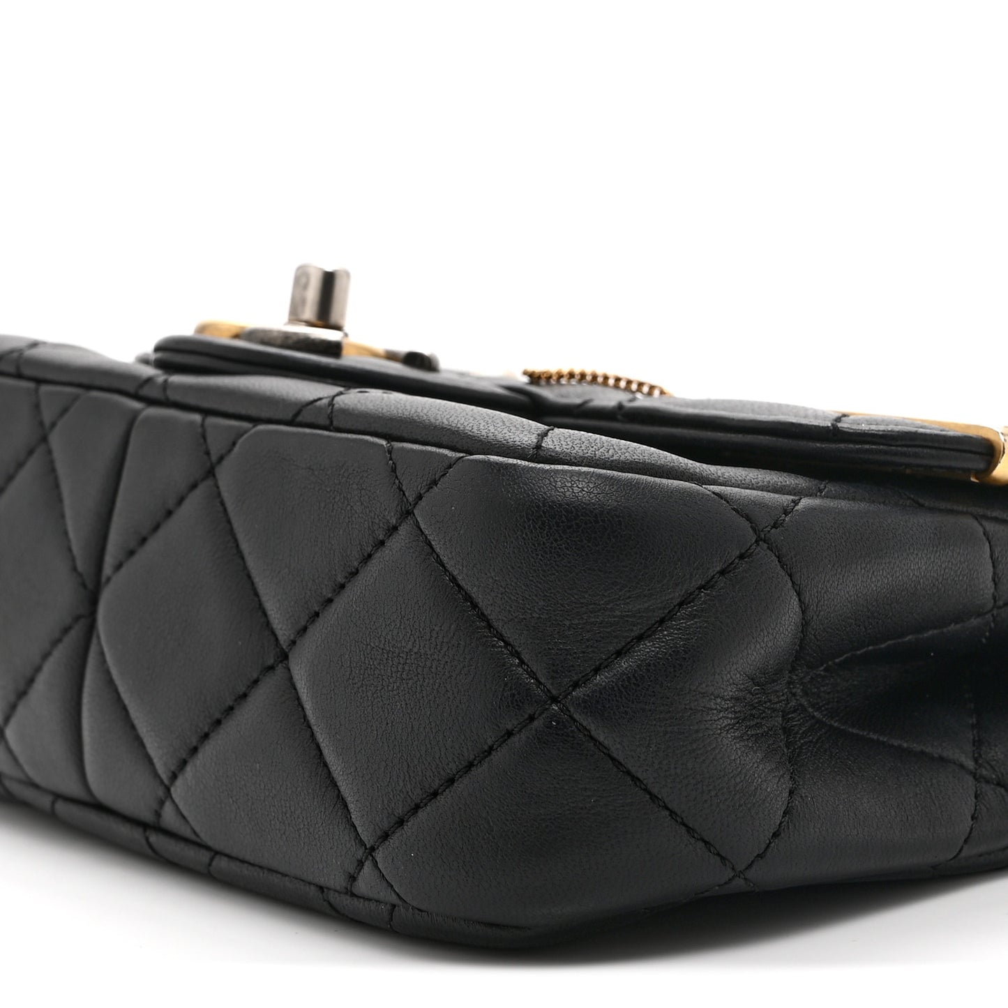 Lambskin Quilted Mini Coco Clips Single Flap Black