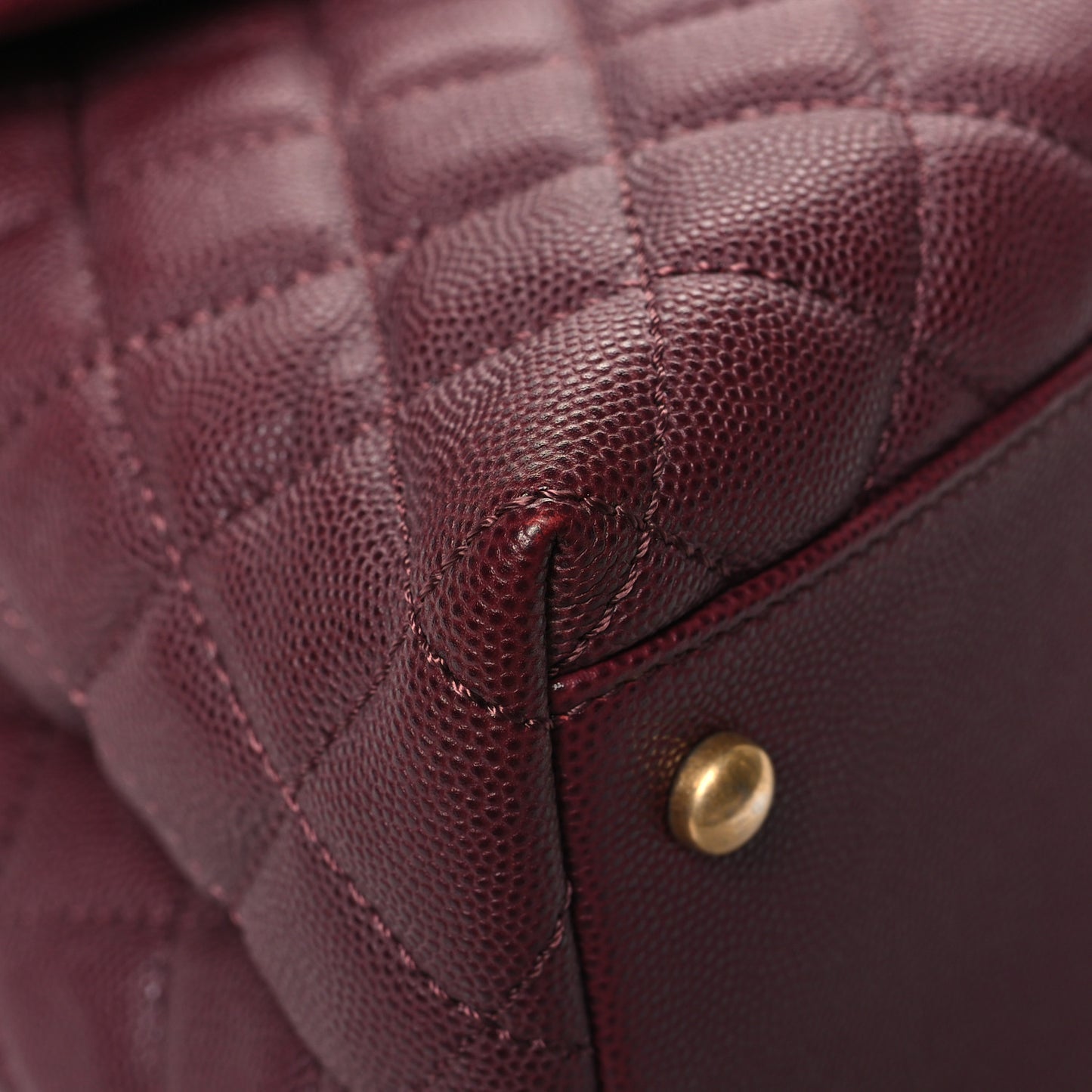 Caviar Lizard Quilted Medium Coco Handle Flap Burgundy