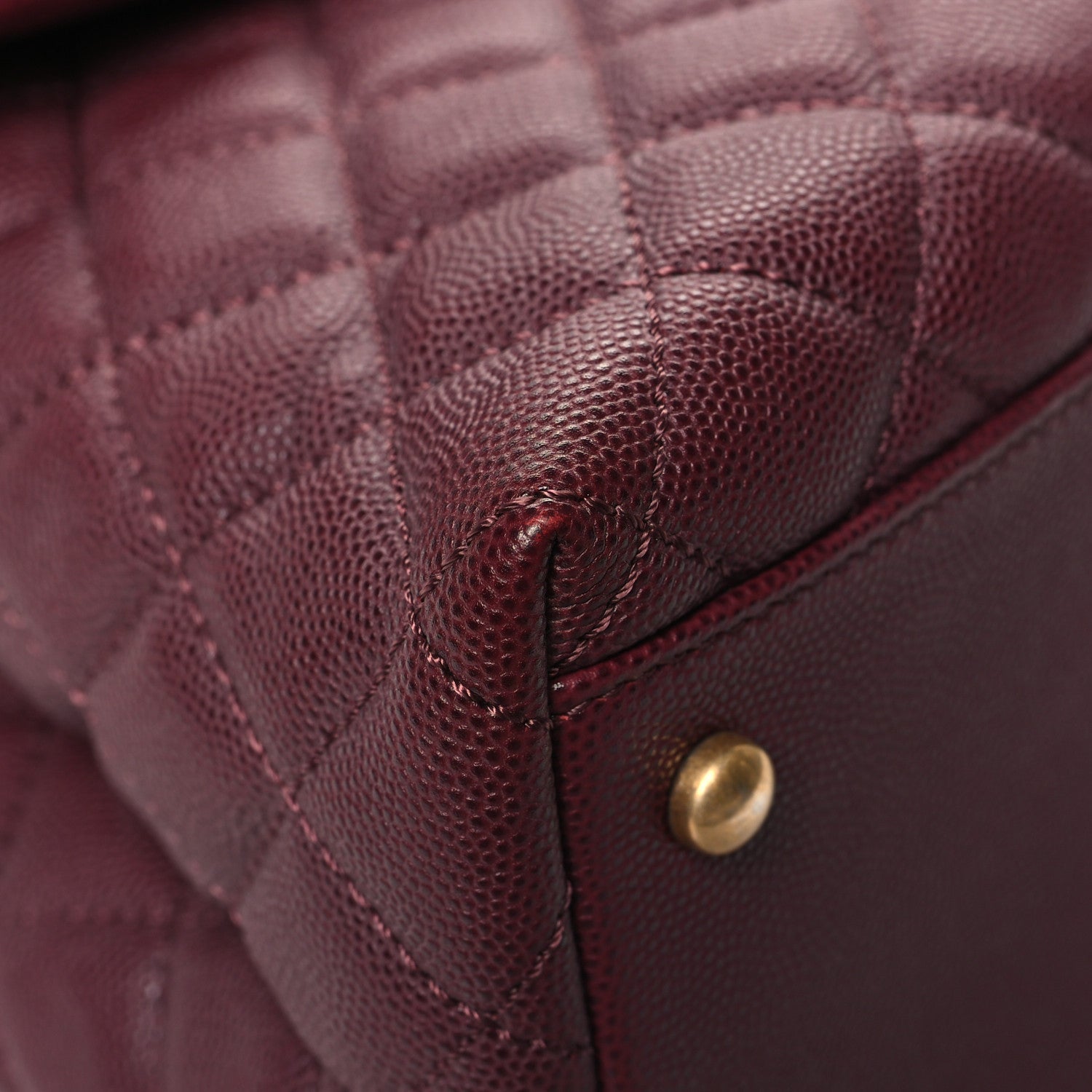 Chanel Caviar Lizard Quilted Medium Coco Handle Flap Burgundy 11 of 12