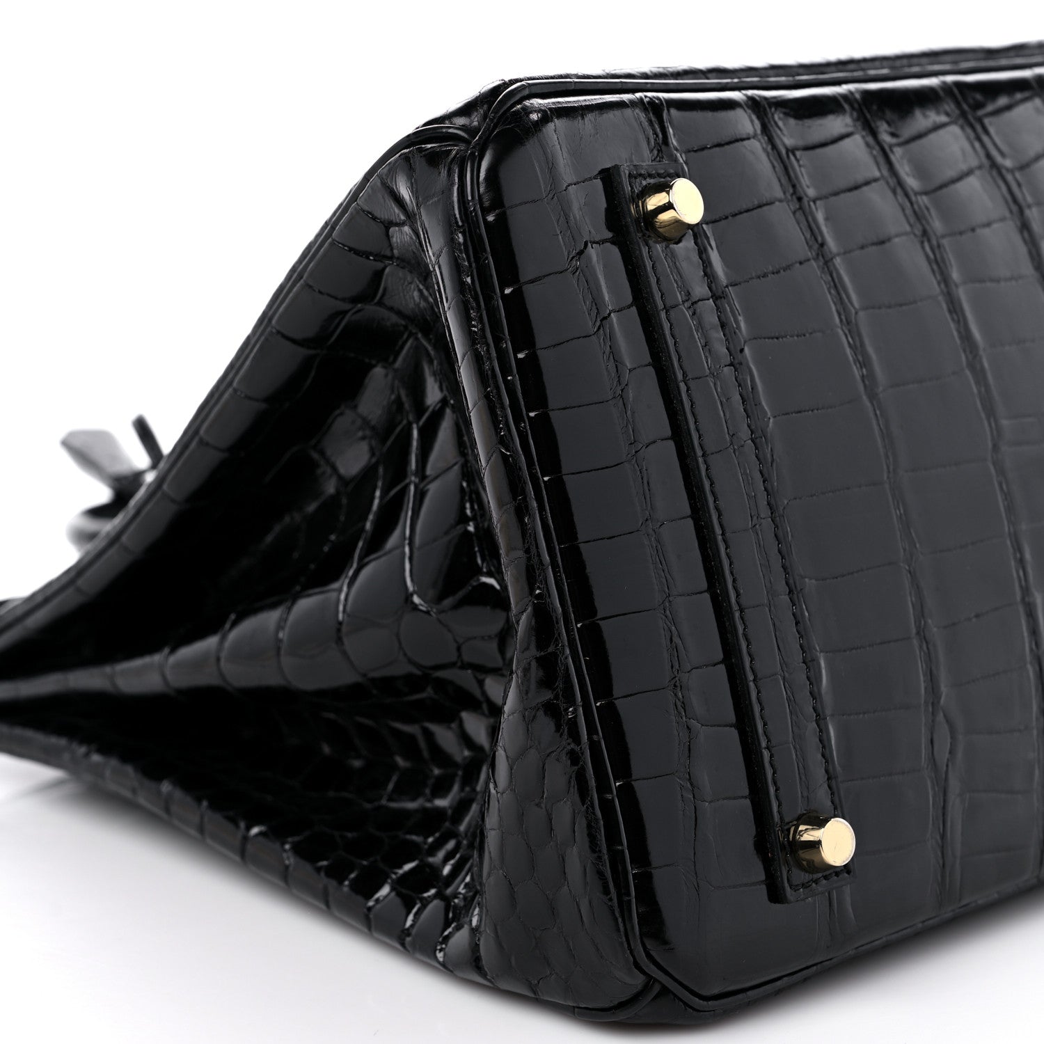 Hermes Shiny Porosus Crocodile Birkin 35 Black 8 of 10