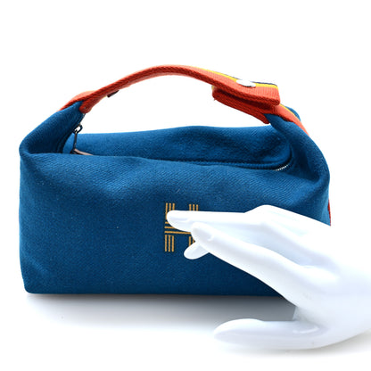 Hermes Wool Rocabar Small Bride-A-Brac Pouch Bleu Paon 2 of 7