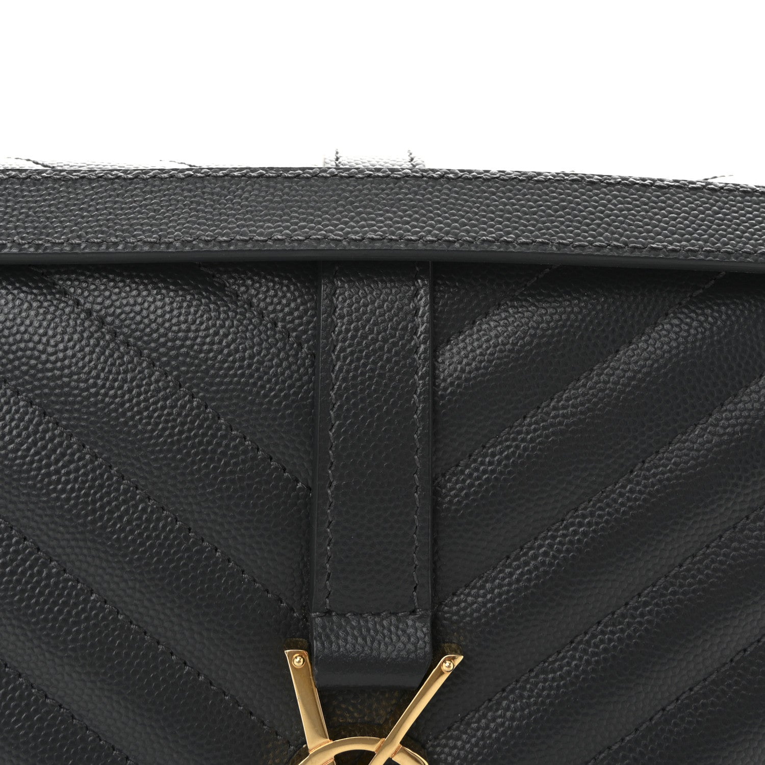Saint Laurent Grain De Poudre Textured Mixed Matelasse Large Triquilt Monogram Satchel Dark Smog 7 of 9