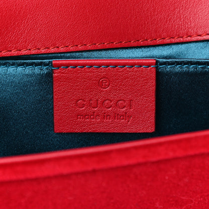 Gucci Velvet Matelasse Mini GG Marmont Shoulder Bag Hibiscus Red 6 of 9