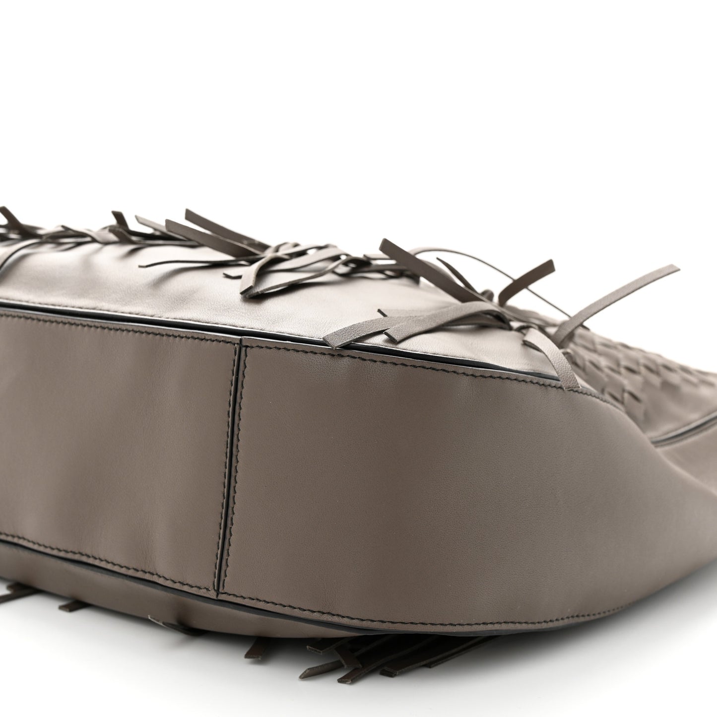 Nappa Intrecciato Fringe Large Brio Loop Hobo Brown