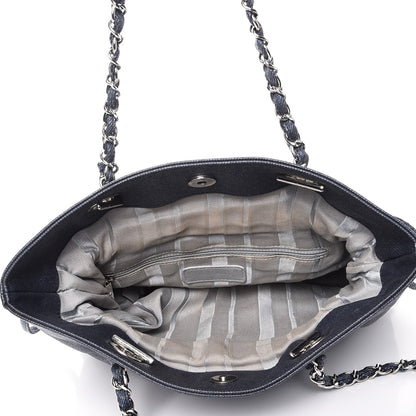 Chanel Denim Small CC Discus Tote Blue 5 of 7