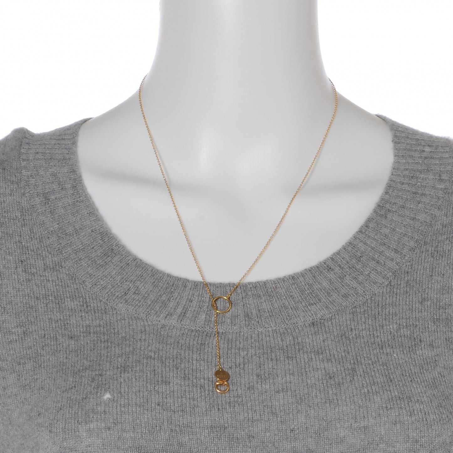 18K Rose Gold Horsebit Lariat Necklace