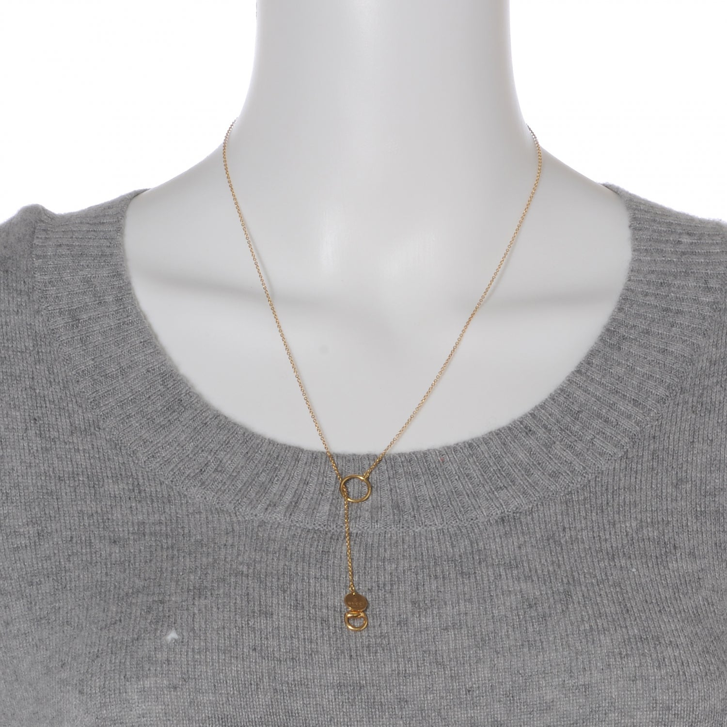 Gucci 18K Rose Gold Horsebit Lariat Necklace 2 of 6