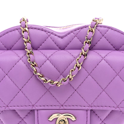 Chanel Lambskin Quilted CC In Love Heart Bag Purple 8 of 11