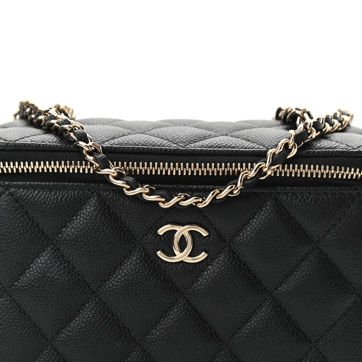 Chanel Caviar Quilted Small Vanity Case With Chain Black 8 of 11