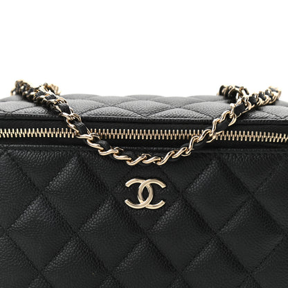 Chanel Caviar Quilted Small Vanity Case With Chain Black 8 of 11
