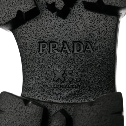 Prada Spazzolato Rois Re-Nylon Metal Triangle Logo Monolith Pouch Pocket 55mm Boots 39.5 Black 7 of 9