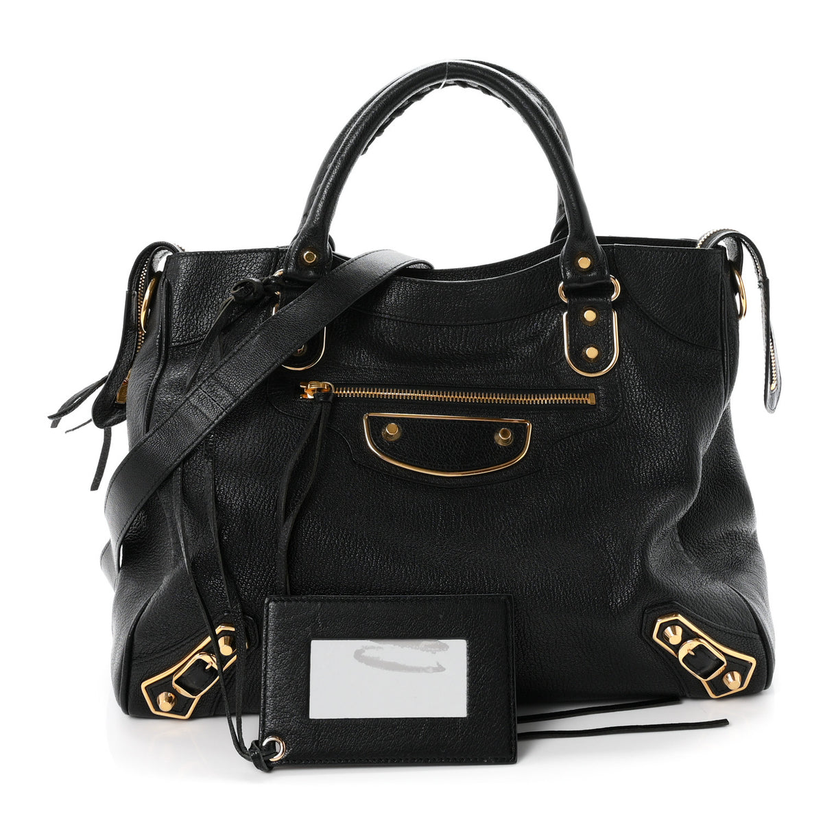 Balenciaga Chevre Gold Metallic Edge Hardware Velo Black 3 of 11