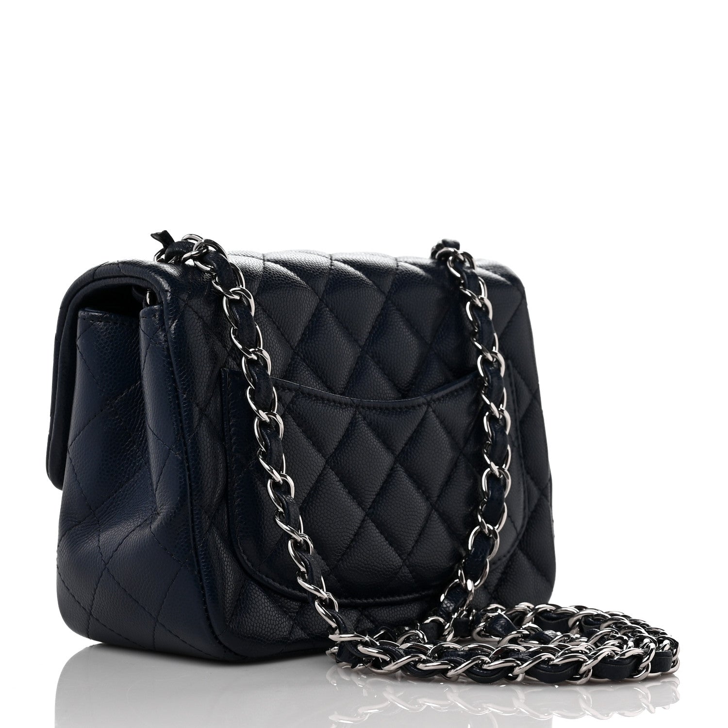 Chanel Caviar Quilted Mini Square Flap Navy 3 of 10
