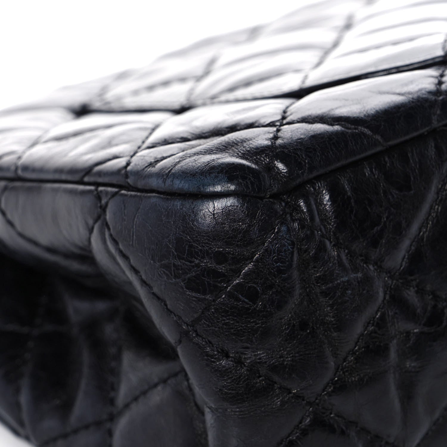 Chanel Glazed Aged Calfskin Quilted 2.55 Reissue 227 Flap Dark Navy 9 of 18