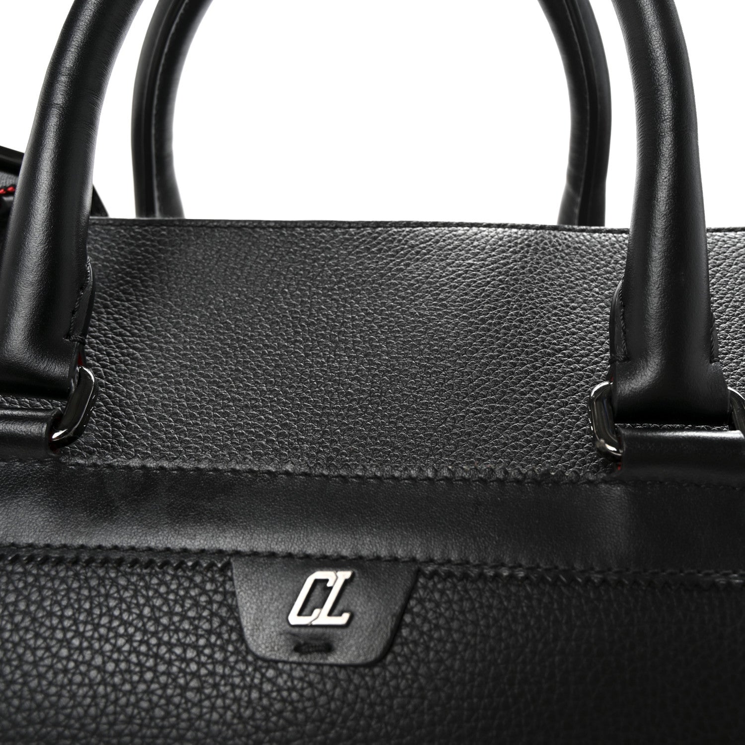 Christian Louboutin Calfskin Sneakender Studded Duffle Bag Black 6 of 8