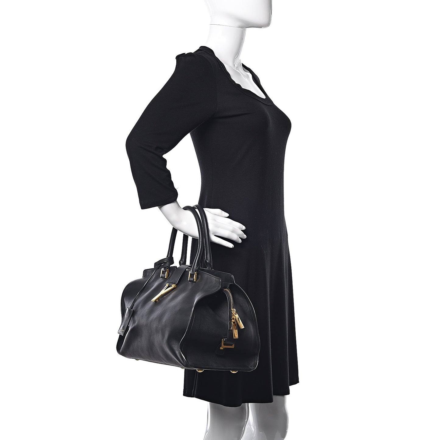 Calfskin Medium Classic Y Cabas Black