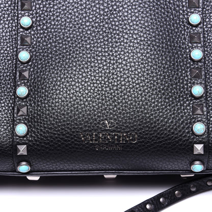 Valentino Garavani Alce Calfskin My Rockstud Rolling Frame Bag Black 8 of 15