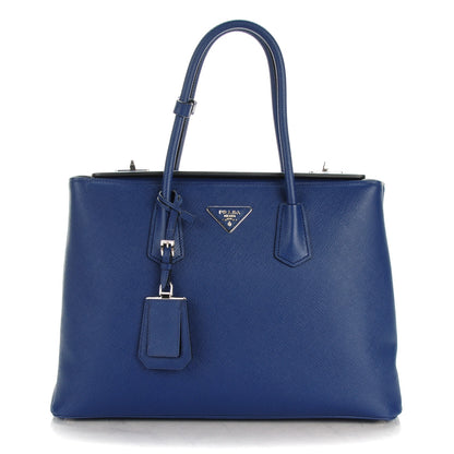 Prada Saffiano Cuir Twin Tote Bleuette 1 of 8