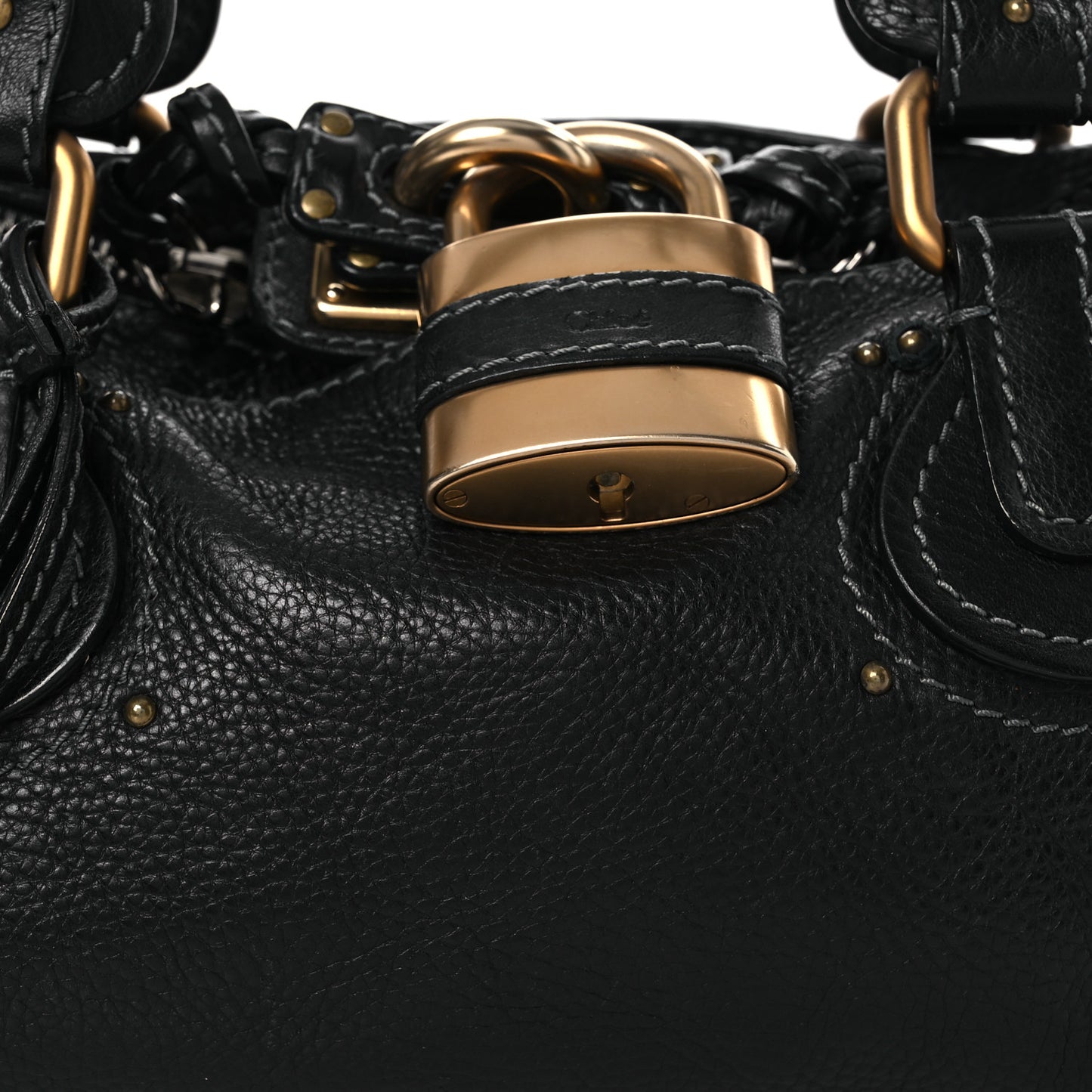 Calfskin Medium Paddington Satchel Black