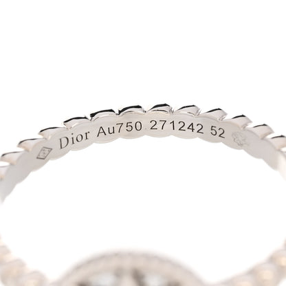 Christian Dior 18K White Gold Diamond Rose Des Vents Pave Ring 52 6 5 of 5