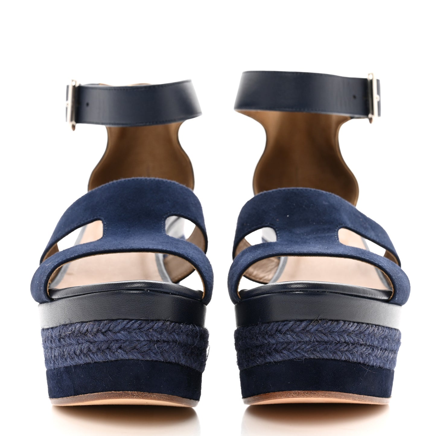 Suede Ilana Espadrille Wedge Sandals 36 Bleu Indigo