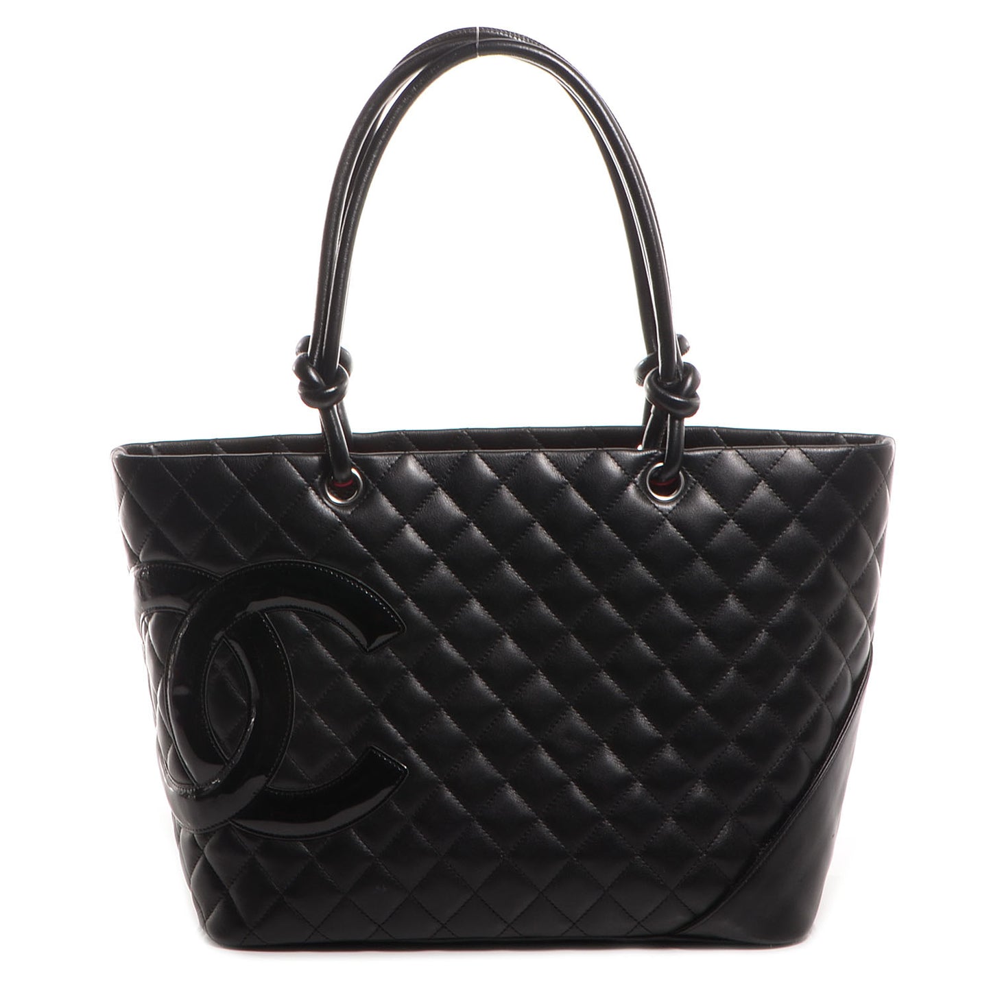 Calfskin Quilted Large Cambon Tote Black