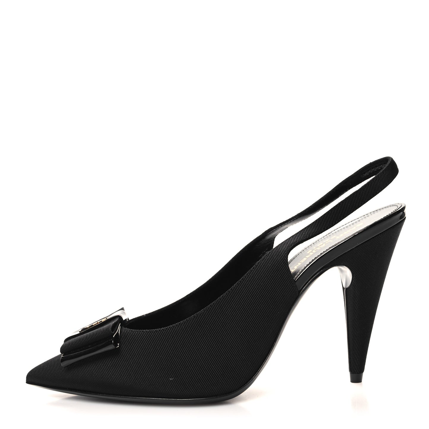 Grosgrain Anais 95 Bow Sligback Pumps 38.5 Black