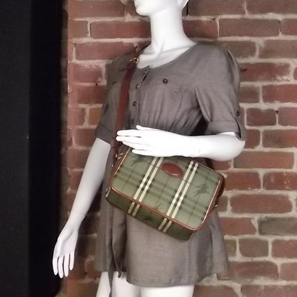 Burberry BURBERRYS Vintage Haymarket Check Shoulder Bag Green 2 of 8