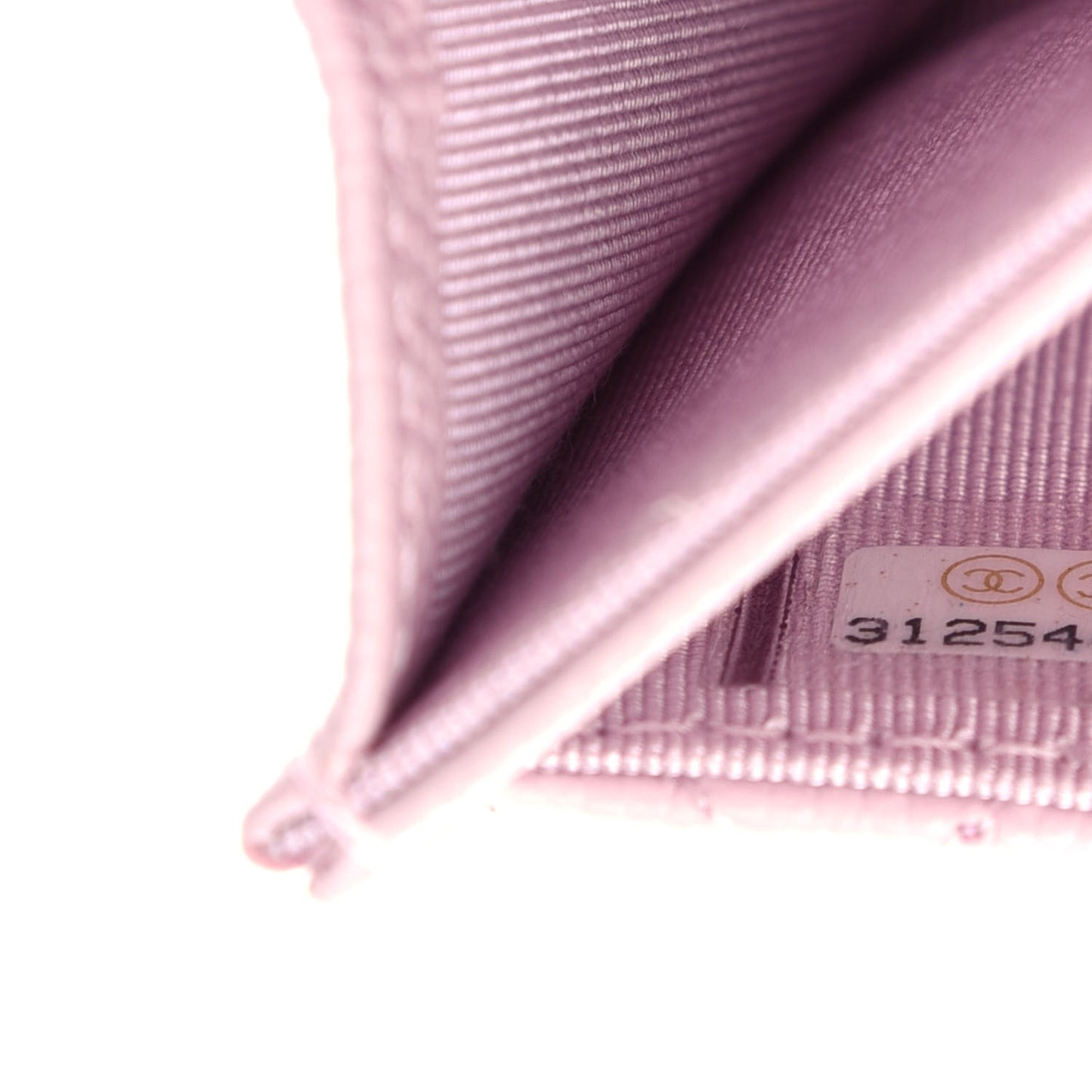 Caviar Quilted Flap Card Holder Wallet Light Pink